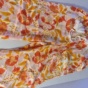 Sigrid Olsen Orange and Yellow Floral Pants